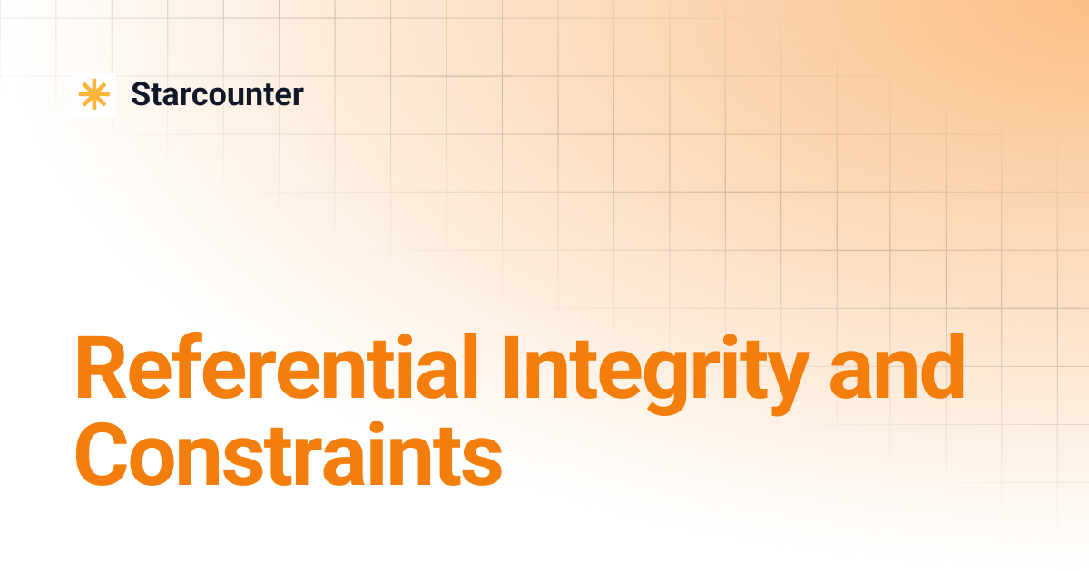 Referential Integrity and Constraints | 2.3.1 | Starcounter