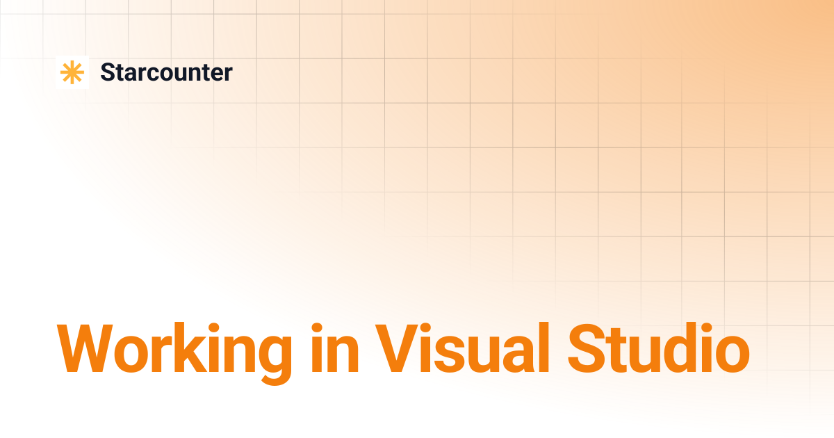 Working in Visual Studio | 2.3.2 | Starcounter